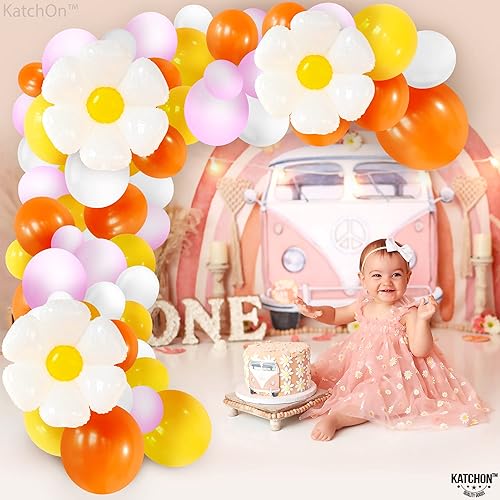 Miniatura 2 de KatchOn, Guirnalda de globos de margaritas grandes, paquete de 172 | Globos geniales, globos de margarita para dos decoraciones de fiesta geniales |