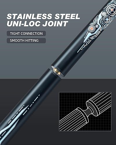 Miniatura 7 de CRICAL Serie de taco de salto y quiebre de fibra de carbono de 3 piezas, taco de salto profesional y potente con punta de 12.9mm y articulación