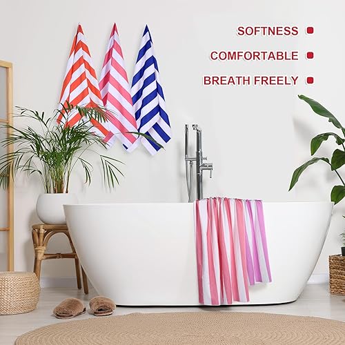 Miniatura 4 de EBOOT Paquete de 10 toallas de playa de gran tamaño, toallas de piscina extra grandes, de microfibra, de secado rápido, para adultos, mujeres,