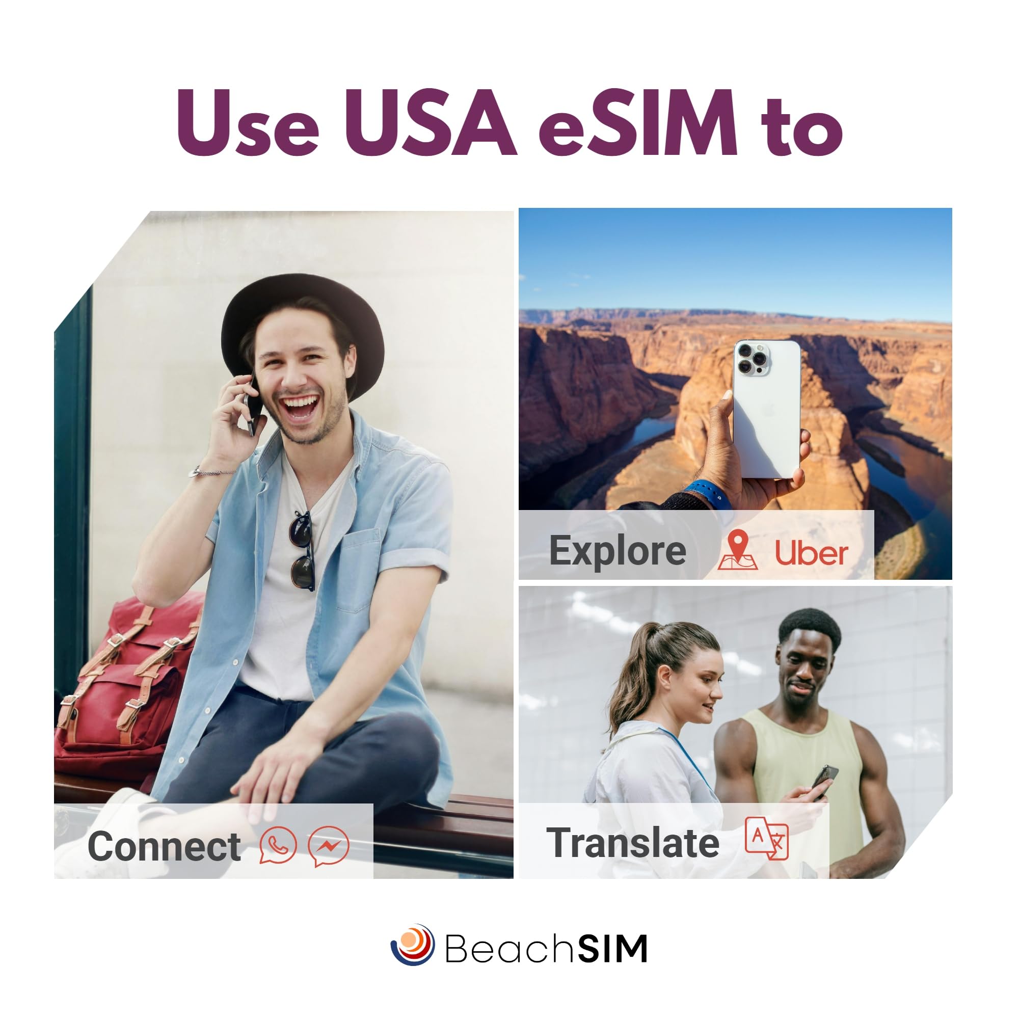 Solo Dati Prepagata eSIM USA 30 Giorni | 50GB Dati 4G/5G ad Alta Velocità | Attivazione Rapida Online | Facile da Ricaricare o Estendere | Compatibile con Dispositivi iOS e Android Sbloccati