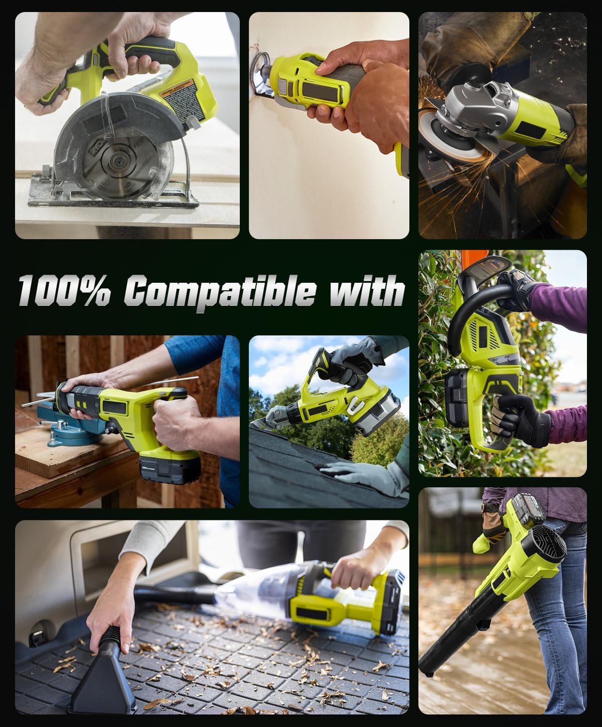 2Pack 8.0Ah Replacement for Ryobi 18V Lithium Battery Compatible with Ryobi 18 Volt Battery ONE+ Plus P102 P103 P104 P105 P106 P108 P107 P109 P190 PBP002 PBP003 PBP004 PBP005 RB18L50 BPL1820 Tools - Image 7