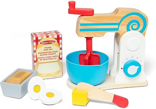 Juego de batidor de madera para tortas de Melissa & Doug, 11 piezas, accesorios de comida y cocina, individual, Multicolor