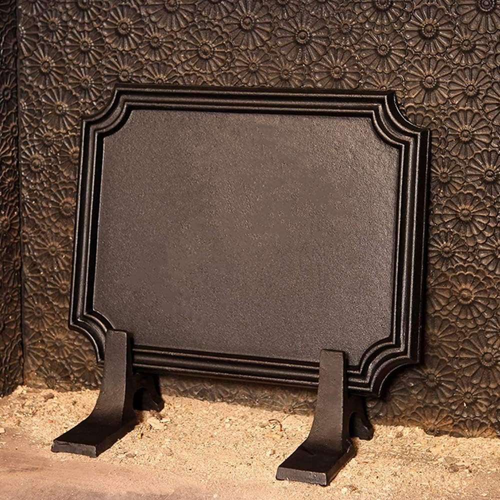 Plain Cast Iron Fireback with Minimalist Design, Heat-Resistant Material, Redirects Heat Back to Room, Durable Black Finish, 20 x 0.25 x 16 in – Low Maintenance Fireplace Accent