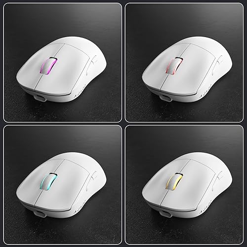 Miniatura 8 de NACODEX AJ199 4K inalámbrico  con cable para juegos, sensor óptico ligero de 26 K DPI, 900 mAh recargable preciso 4000 HZ portátil PC ratón para