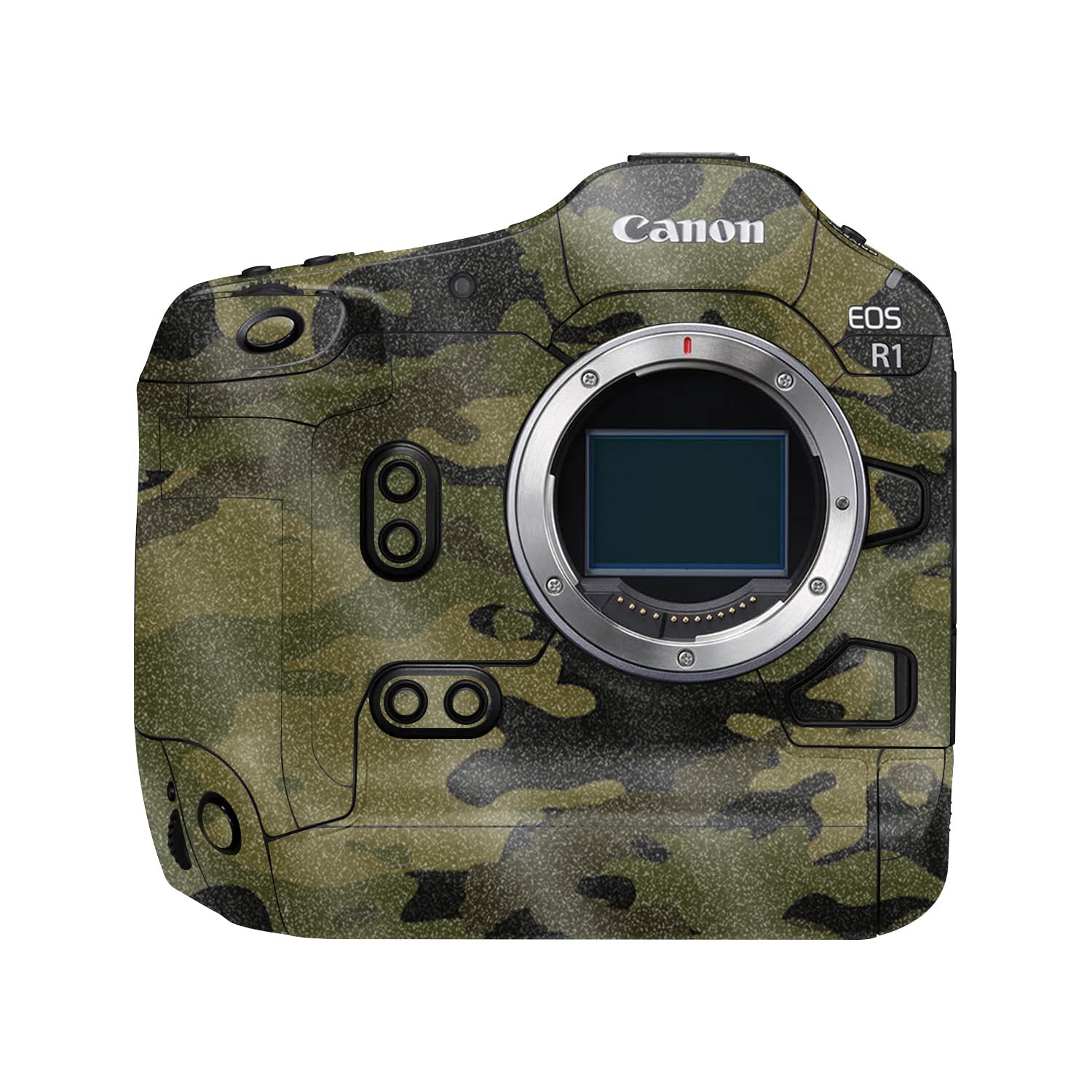Glossy Glitter Camera Skin Compatible with Canon EOS R1 (2024) - Green Camouflage - Premium 3M Vinyl Protective Wrap Decal Cover - Easy to Apply | Crafted in the USA by MightySkins