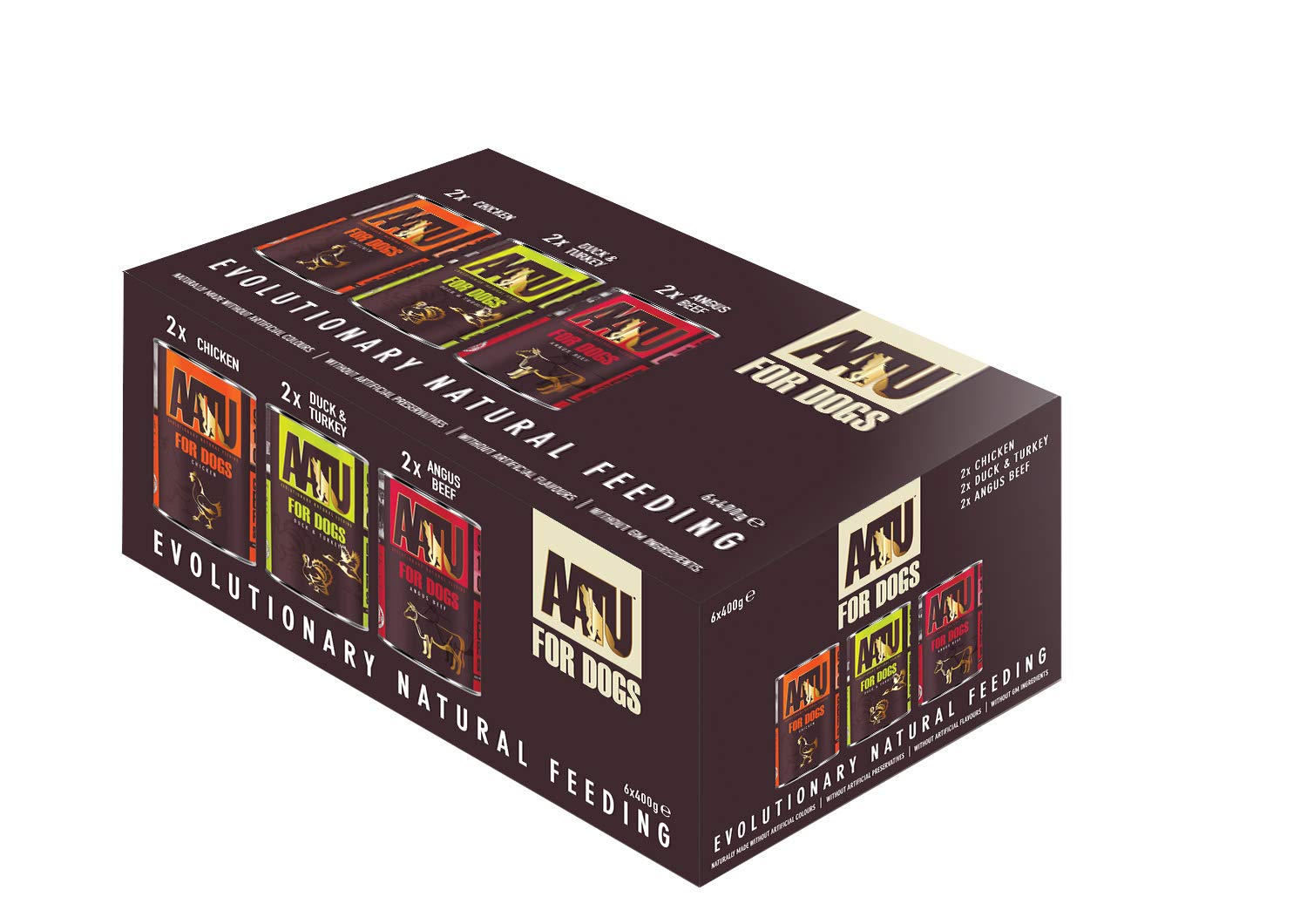 AATU Dog Canned Dog Food, Variety Pack, Grain Free 2400g, Adult, wet