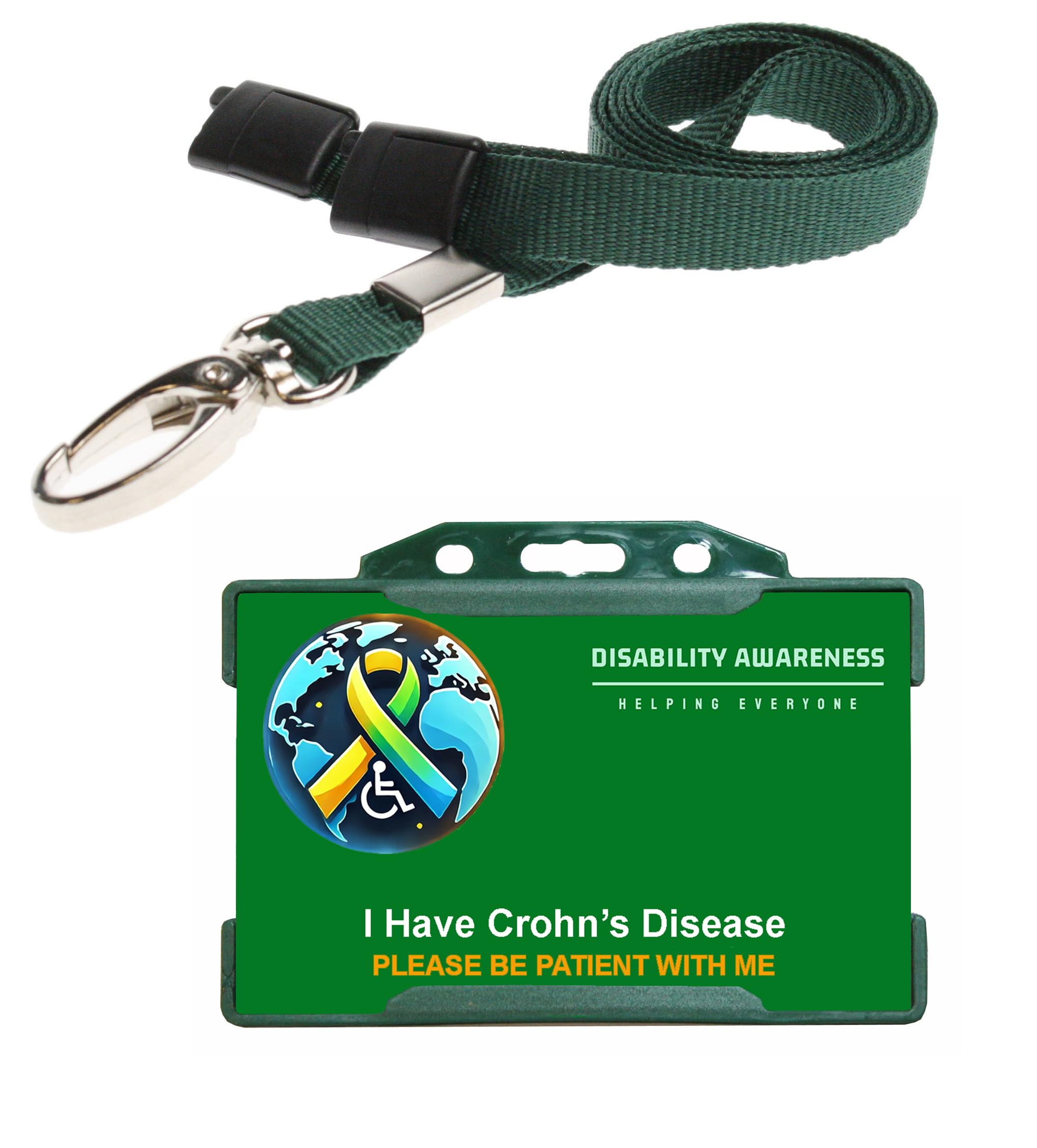 Green Hidden Disability Card World (Green World Crohn's Disease)