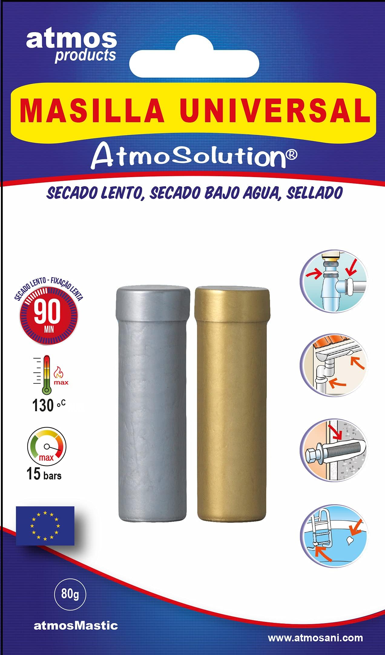 Atmos 1102 Mastic Repair, Grau/Elfenbeinfarben, Set of 2 Pieces