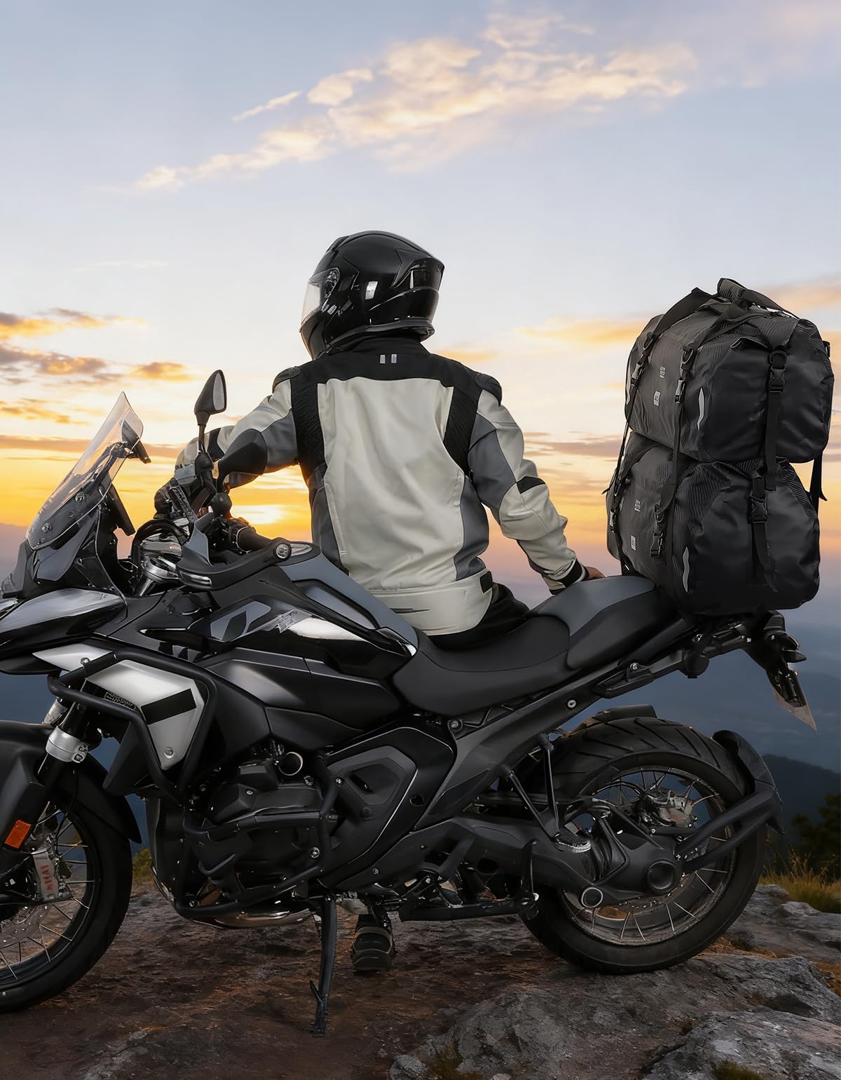 KEMIMOTO Motorrad Hecktasche 40L IPX6 wasserdichte Gepäckrolle mit Schnellverschlussgurten