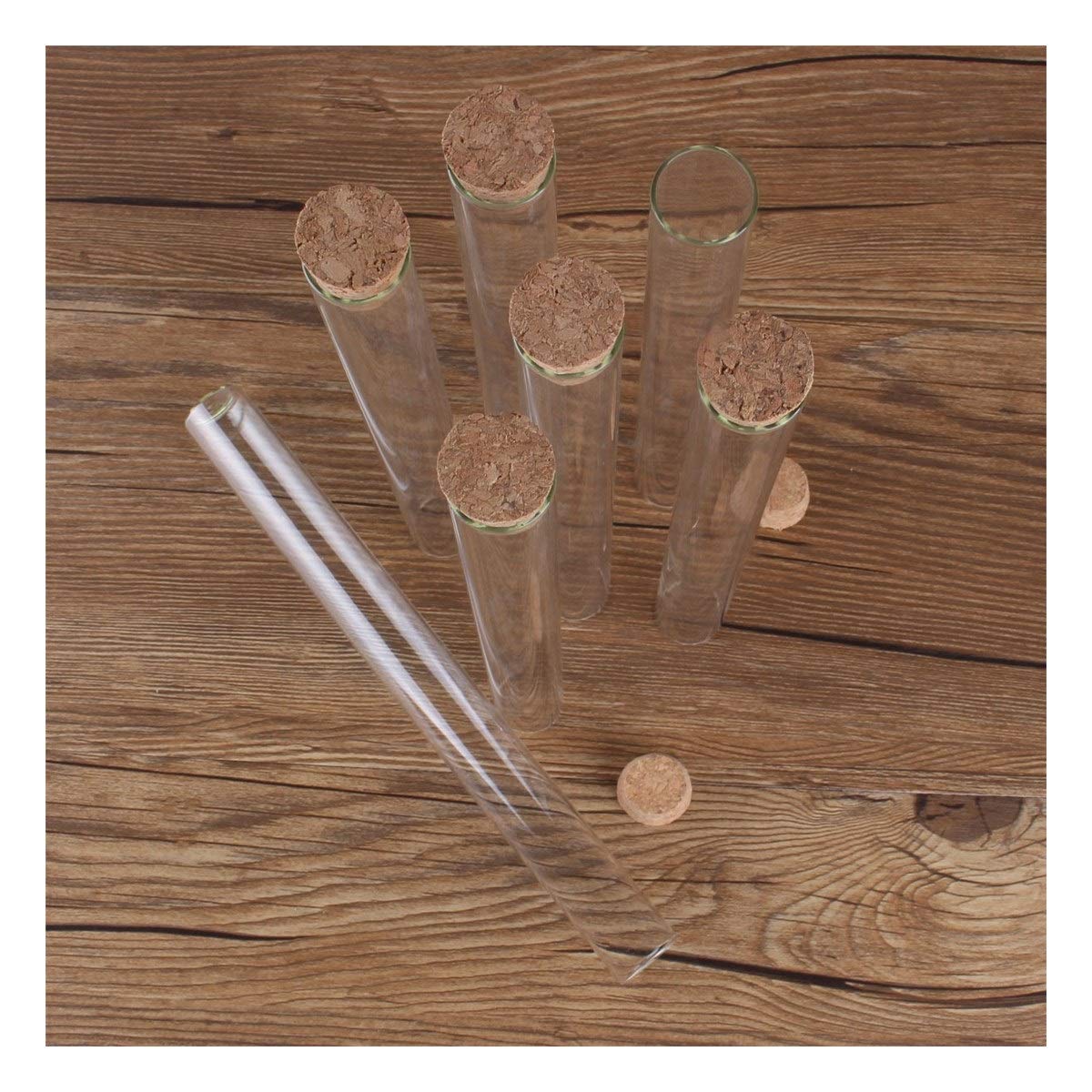 ZHaonan- pequeños tubos de ensayo, 15 piezas Largo Tubos de ensayo, 55 ml 22 * ​​220 mm, con el corcho de botellas tapas de vidrio Frascos de vidrio Frascos de vidrio pequeño, por arte de DIY accesori
