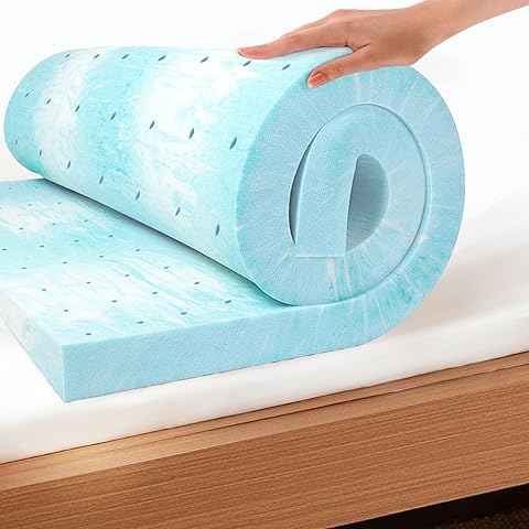 EGO Topper 3 Inch Queen Memory Foam Mattress Topper, Gel Foam Mattress Topper for Pressure Relief, Ventilated Design Bed Topper in a Box, CertiPUR-US Certified, 60"×80", Medium