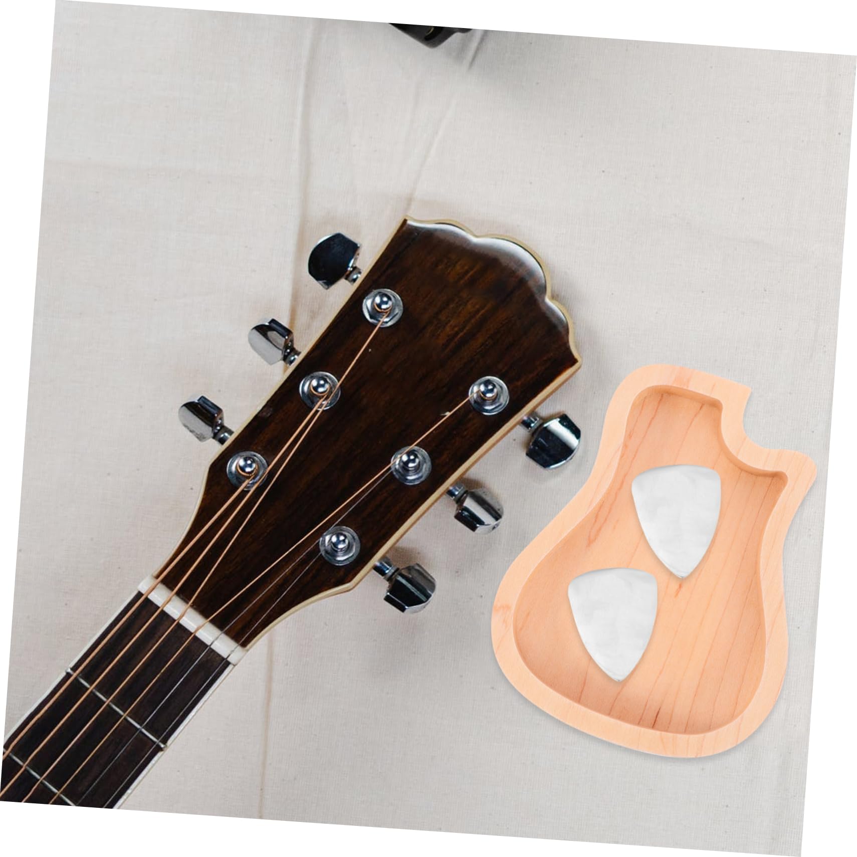 Yardwe 4 Stück Gitarren aus Ahornholz Praktische Aufbewahrung für Gitarrenplektren Tragbar und Leicht für Musiker mit Ausreichendem Platz für Verschiedene Picks und Zubehör