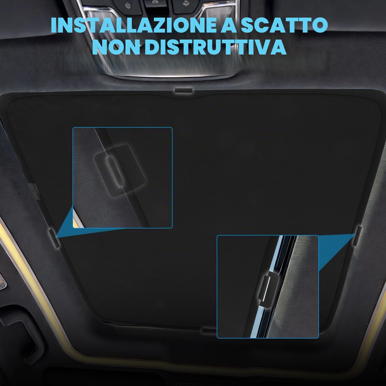 Parasole Auto Parabrezza Lucernario Sostituzione per Citroen Ami Electric Vehicle 2020-2026/Opel Rocks-e 2021-2026/Fiat Topolino 2023-2026, Addensato Parasole Pieghevole Parasole UV Riflettente