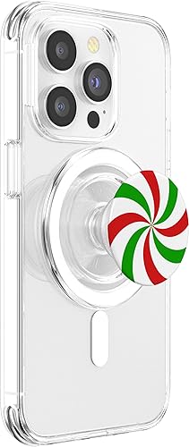 Miniatura 9 de PopGrip estándar PopSockets de bastón de caramelo de Navidad rojo blanco verde menta