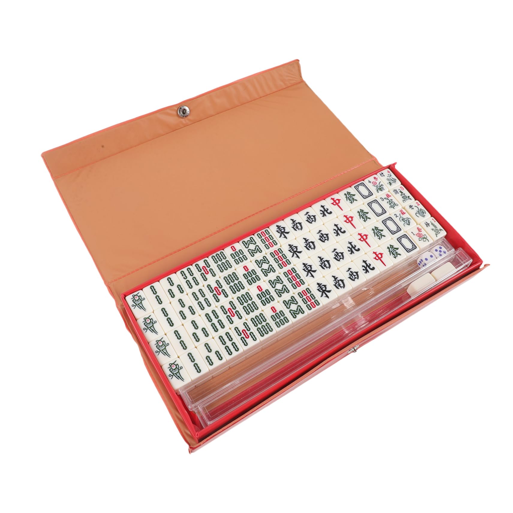 Jeu de Mahjong de Voyage Mini, Lot de 1 Set de Set, Long Coffret | Impression Nette, Accessoires Complets, Format Léger, pour Fêtes et Maison