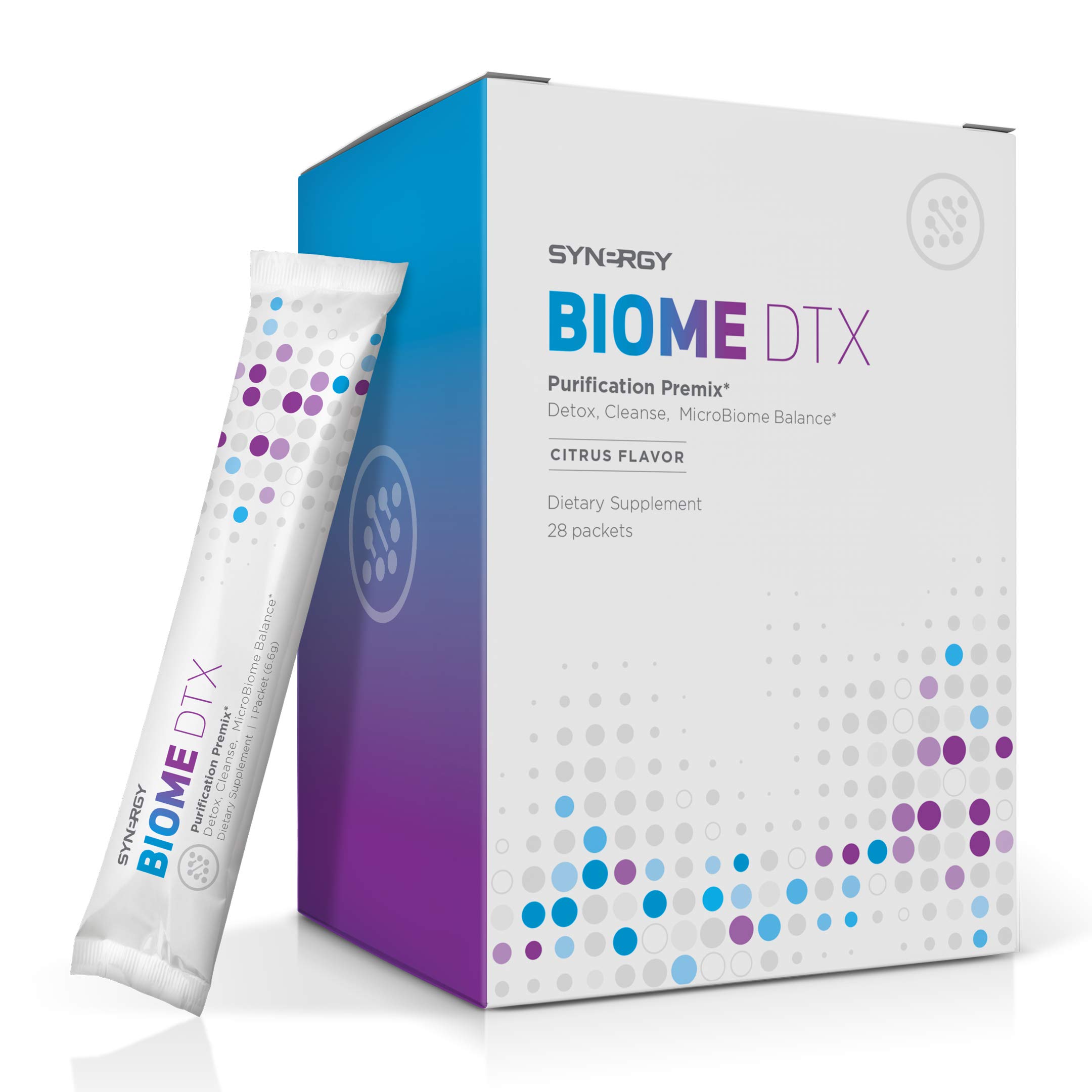 Amazon.com: Synergy Biome DTX Dietary Supplement - Detoxifies, Cleanses,  and Balances - 28 Packets : Health & Household
