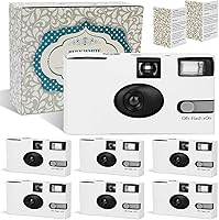 Vista 1 de Paquete de 6 cámaras desechables para bodas, película de 35 mm, cámaras de un solo uso con flash, cámaras para una sola ocasión para cumpleaños