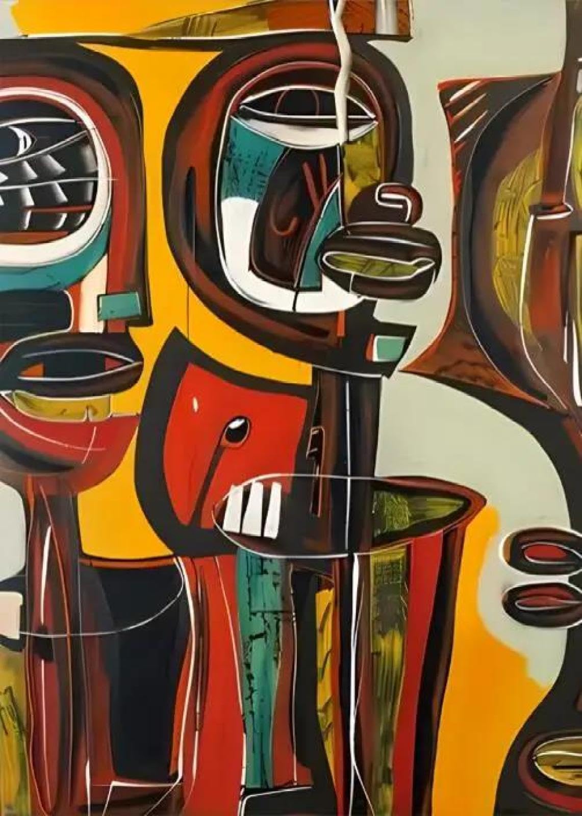 Yocheng Impressionist Figures Poster And Prints Abstract African Art Canvas Painting Wall Art Picture For Living Room Home Decor 60x90cm No Frame