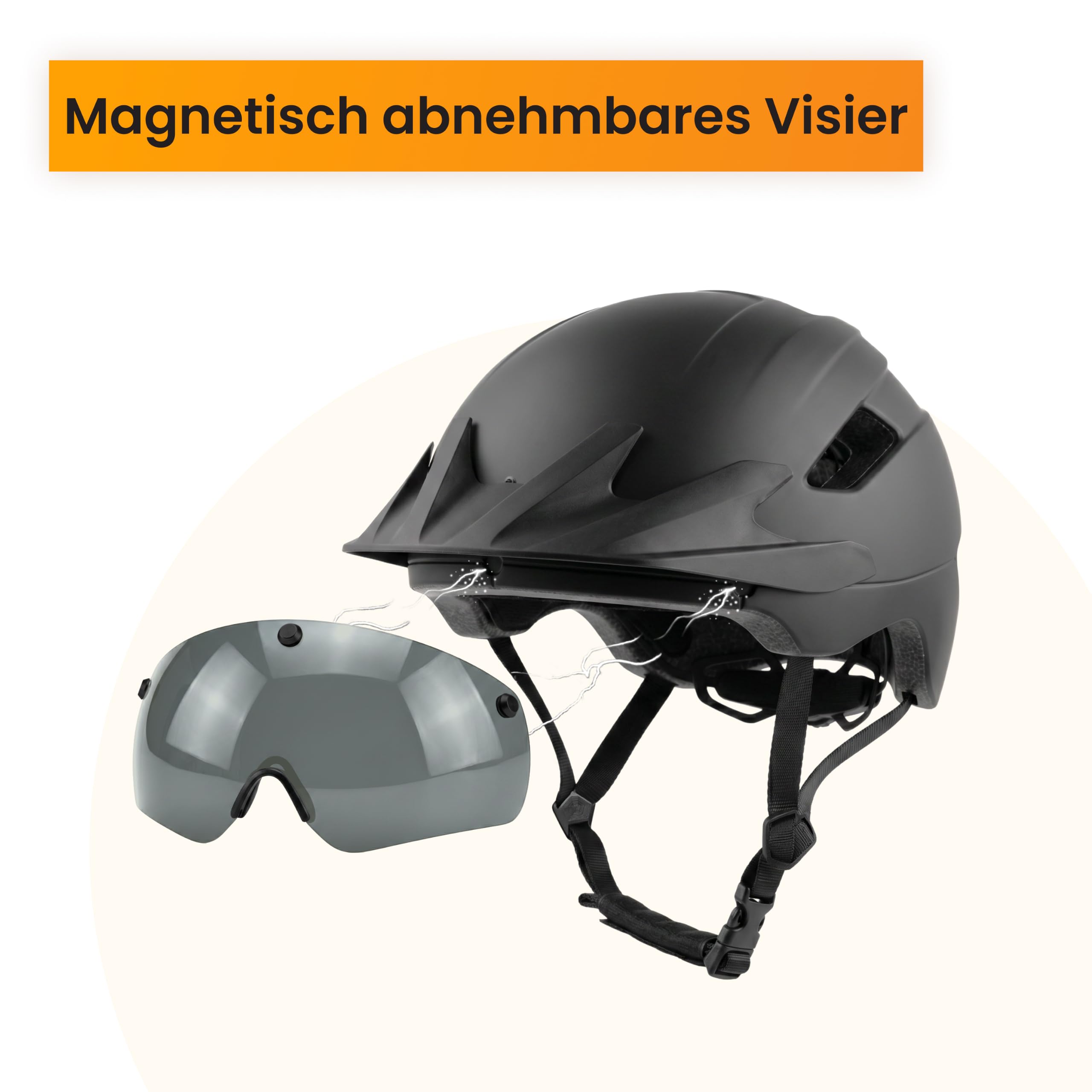 R2B Speed Pedelec Helm mit LED Beleuchtung, Abnehmbares Visier, NTA Certified, Fahrradhelm Damen & Herren, leichter Schnorchelhelm, s Pedelec Helm