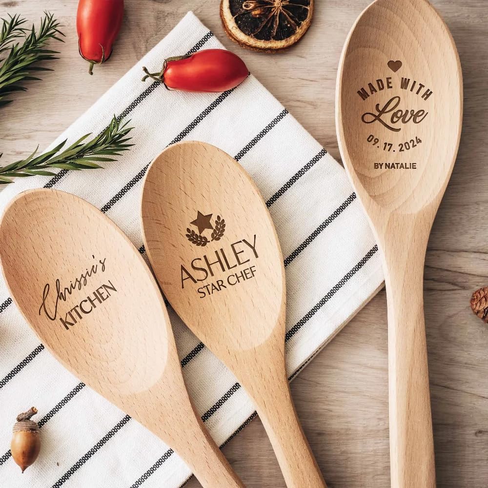 Personalized Wood Spoon For Guests Wedding Favors Custom Couple Names Bridal Shower Party Decor Father's Day Gifts (50pcs)