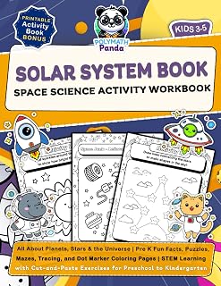 Solar System Book for Kids 3-5 Space Science Activity Workbook: All About Planets, Stars & the Universe | Pre K Fun Facts, Puzzles, Mazes, Tracing, ... Exercises for Preschool to Kindergarten