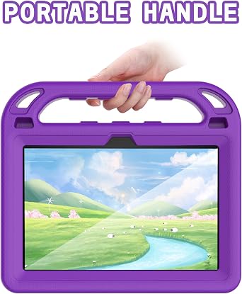 MENZO Kids Case for 10-inch Tablet Lightwight Shockproof Built-in Screen Protector with Handle Stand,Purple