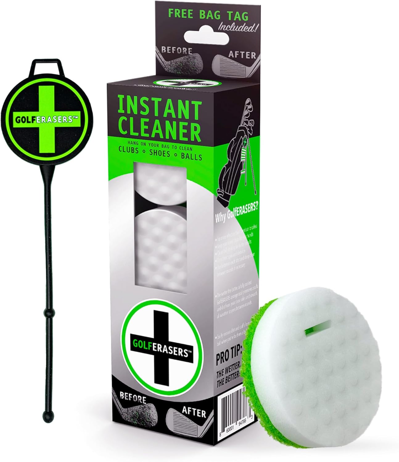 Instant Golf Eraser with Bag Tether, Premium Dual-Sided Sponge for Cleaning Clubs, Shoes & Golf Balls - Golf Club Cleaner, Golf Ball Cleaner, Golf Club Groove Cleaner, 6 Pack - Image 7