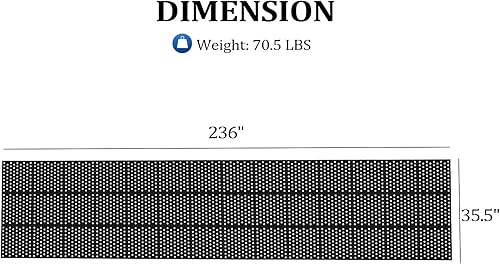 Miniatura 7 de ROVSUN Tapete de goma con agujeros, rollo grande hueco de 3 x 20 pies, antifatigaantideslizante, para cocina industrial, restaurante, bar, baño,