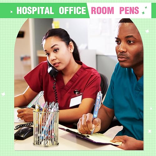 Miniatura 6 de Jetec Juego de 50 bolígrafos de enfermera, bolígrafos de Navidad a granel, regalos de tinta de agradecimiento, juego de bolígrafos divertidos