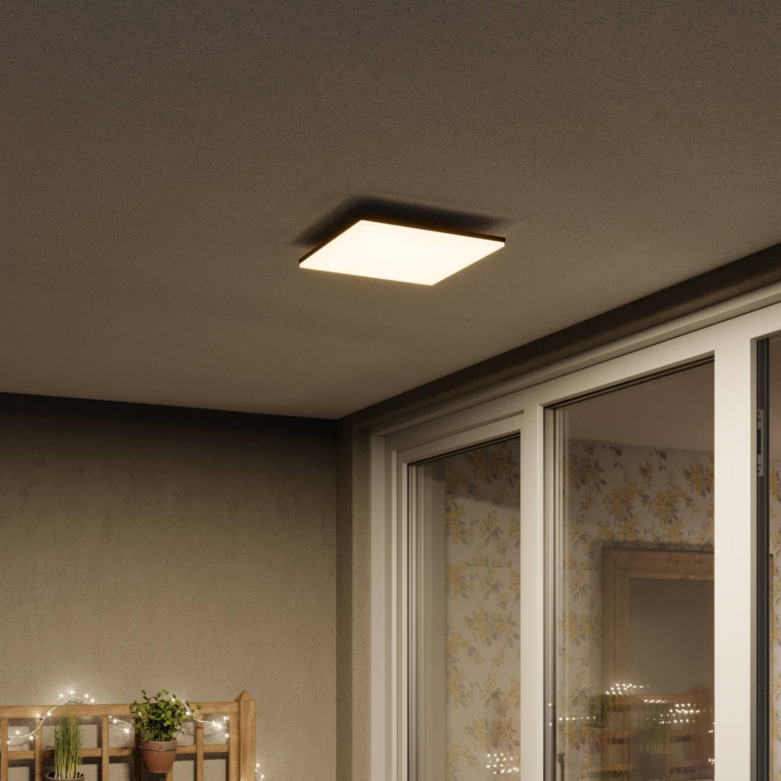 LED Plafonnier extérieur Henni (Moderne) en Gris (1 lampe,à), Luminaire d’extérieur pour le jardin la terrasse balcon & maison plafonnier