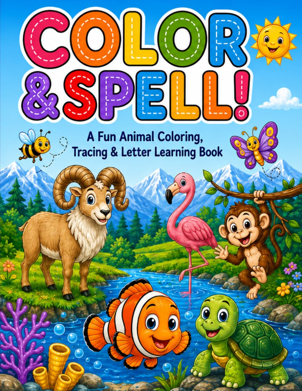 Color & Spell!: A fun animal coloring, tracing, & letter learning book