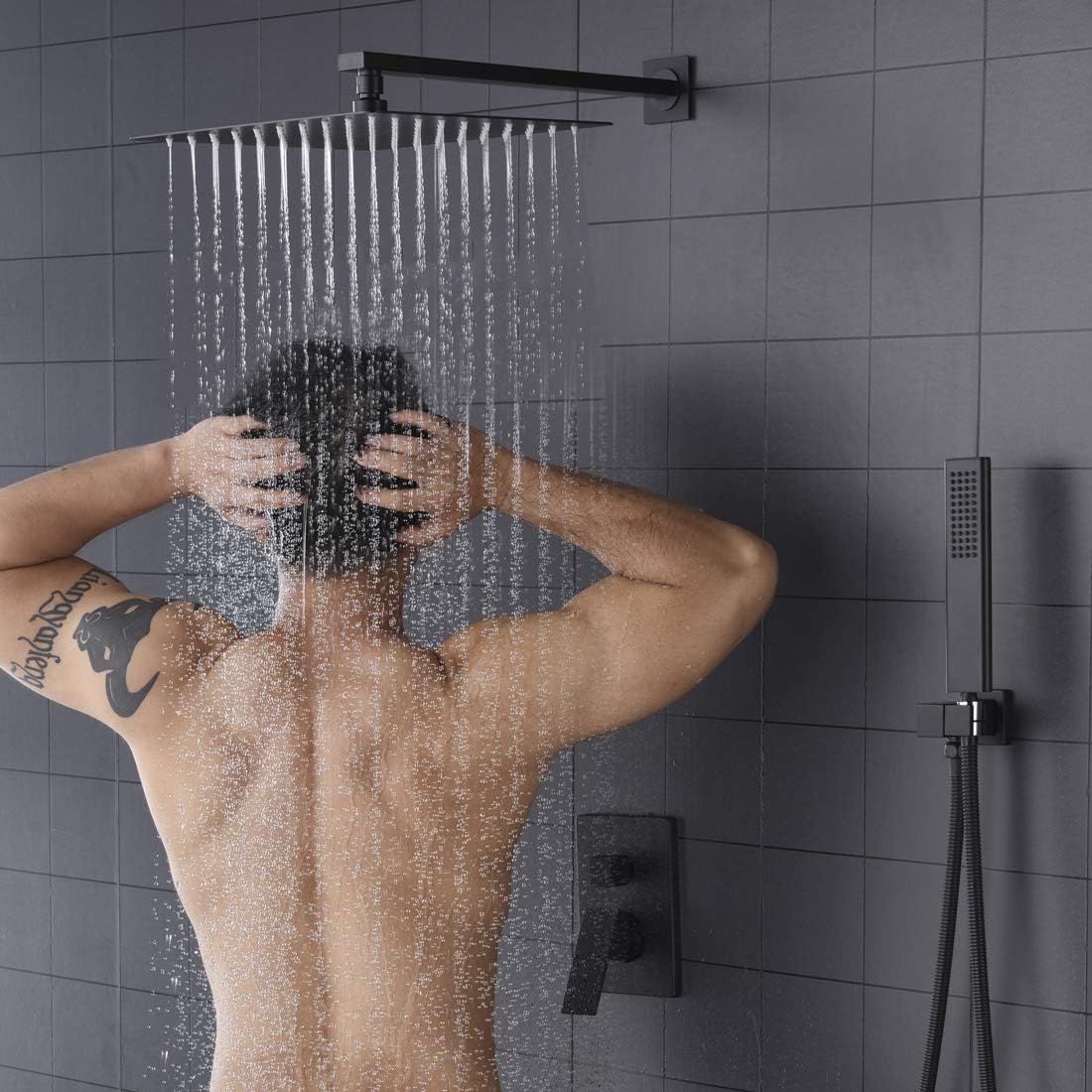 Get Popular Offer VELIMAX 12 Inches Rain Shower Head System Luxury Shower Combo Set Wall Mounted Shower Faucet Set with Rough-in Valve, Matte Black