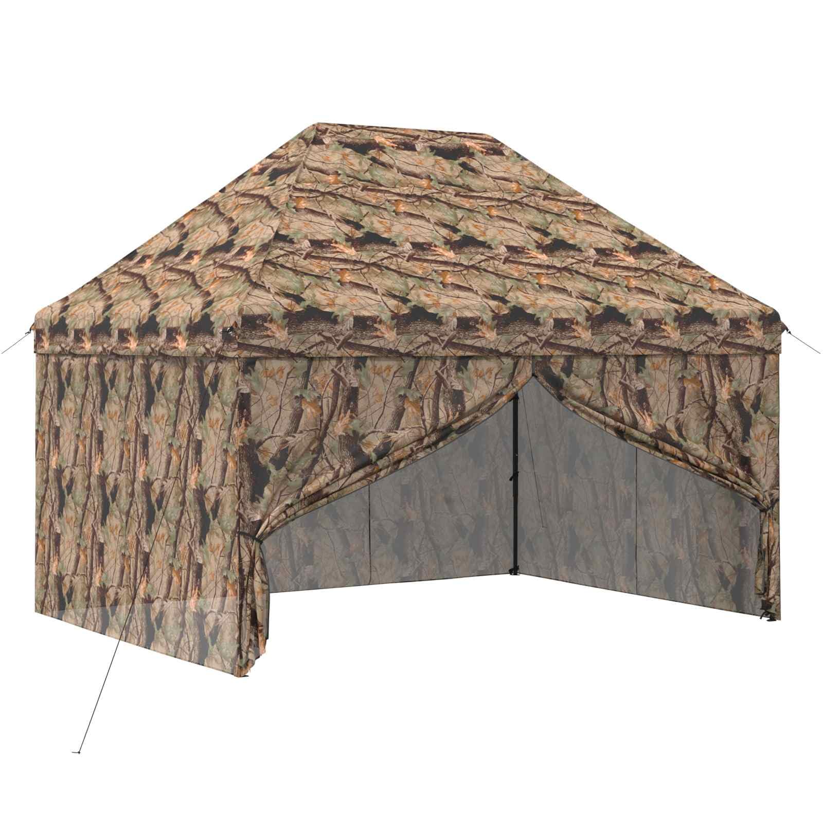 Pop-up Altana z 4 ścianami bocznymi 3 x 4,5 m leśny kamuflaż