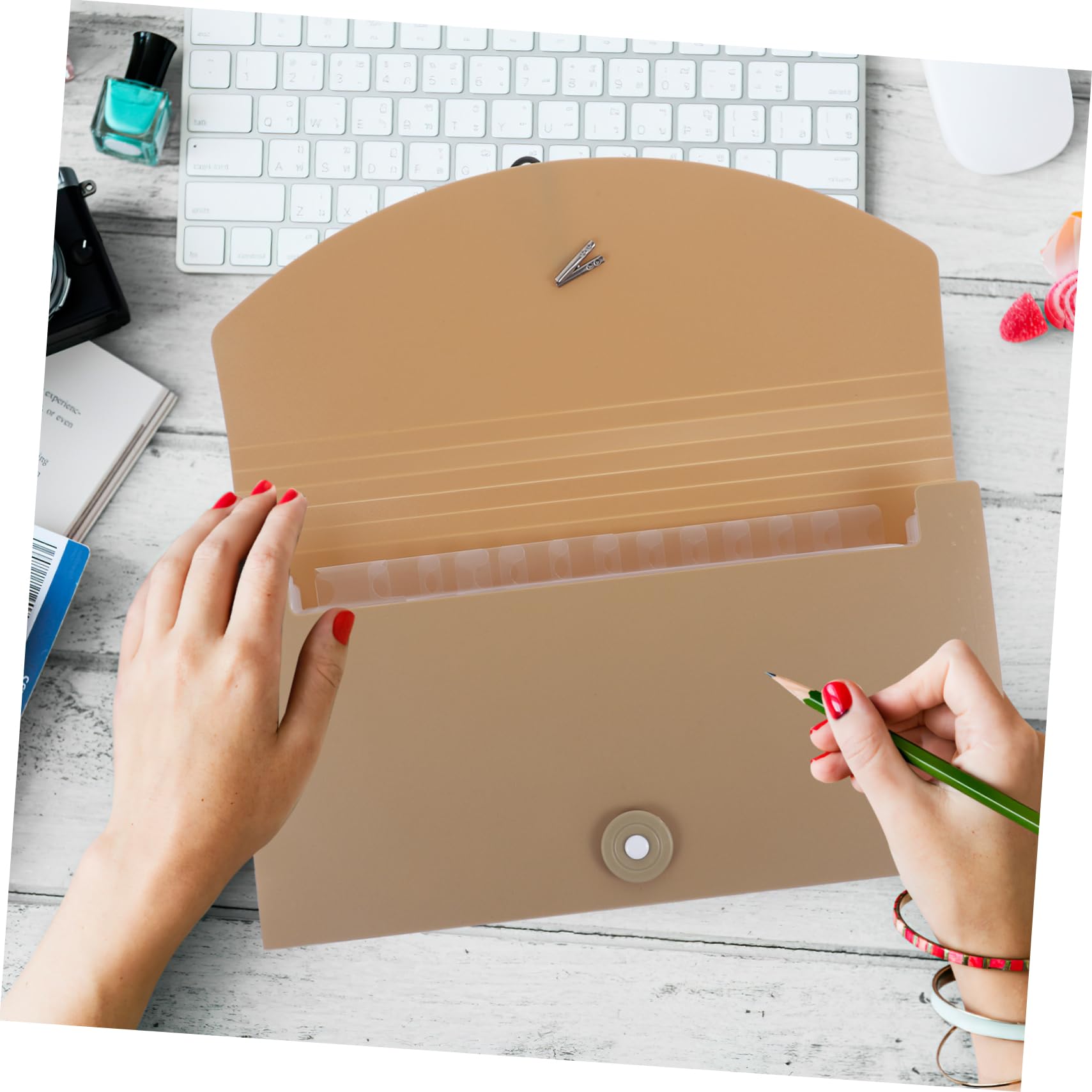 Ciieeo Cartella Portadocumenti Espandibile in Plastica Pp e Etichette Colorate Per Organizzare File e Resistente