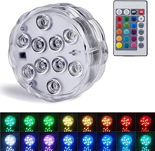 Pool Lights Submersible Led Lights with Remote Controlled Waterproof Underwater Lights 16 Colors Changing LED Decorative Lights for Floating Lighting Up Vase,Fish Tank,Wedding,Christmas (1 Pack)
