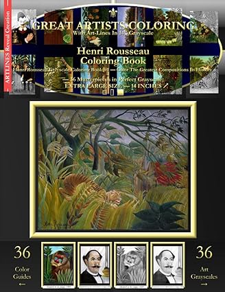 Amazon.com: Henri Rousseau Coloring Book: Henri Rousseau Grayscale ...