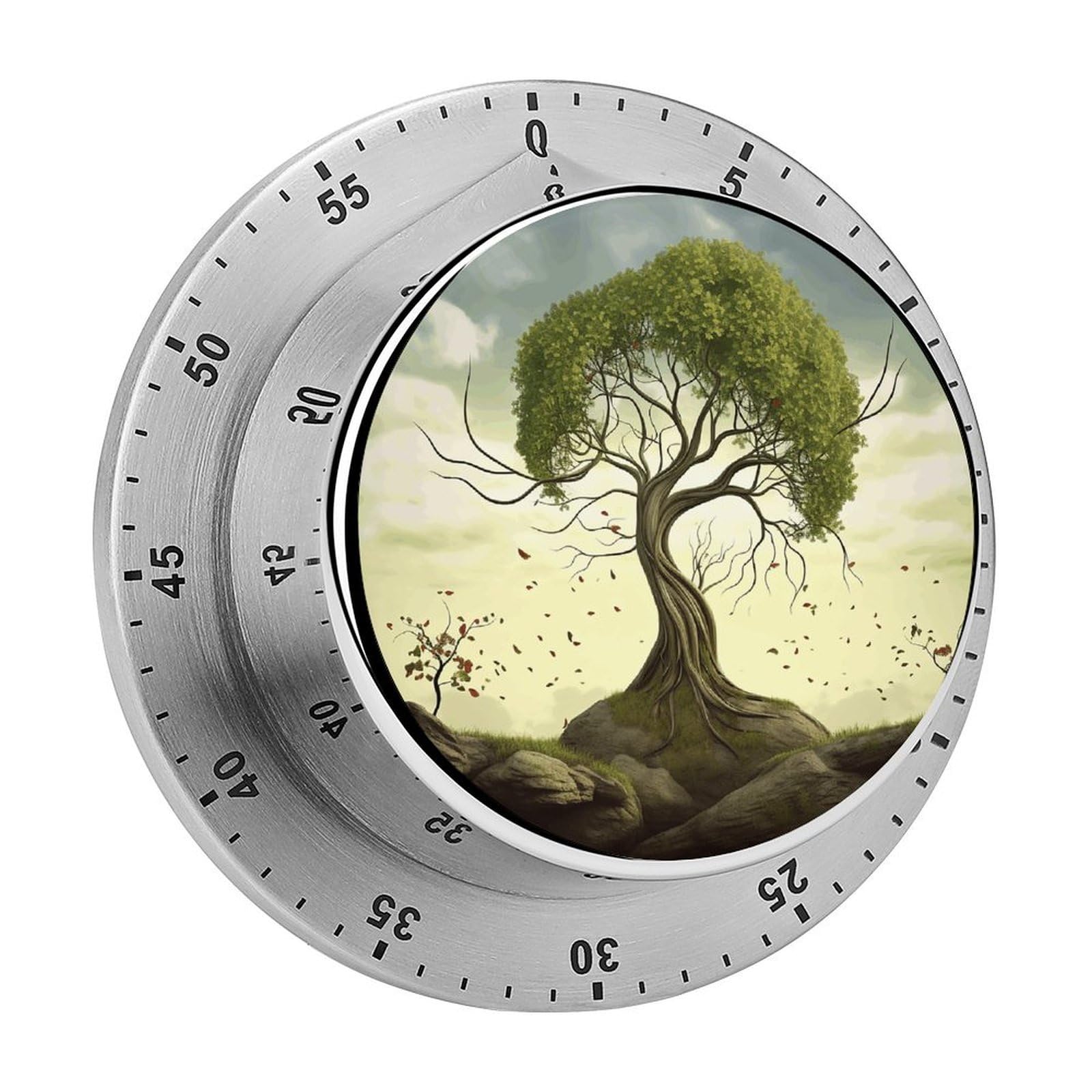 Trees Kitchen Timers Magnetic Back Manual Countdown Timers for Classroom Home Gym Tanning