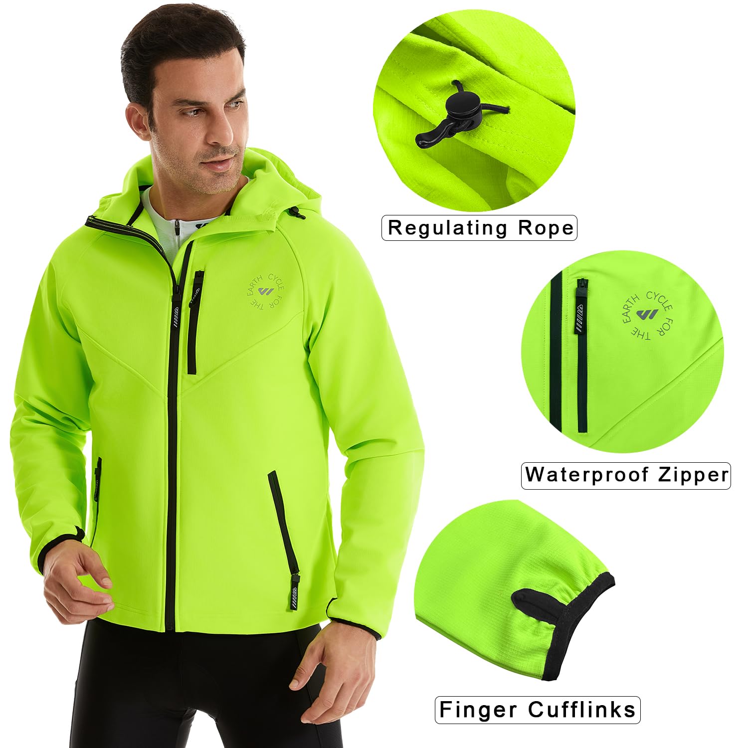 Wulibike Veste Vélo Homme, Légère Veste Imperméable Running Homme,Réfléchissante Coupe-Vent pour Cyclisme et Activités de Plein Air
