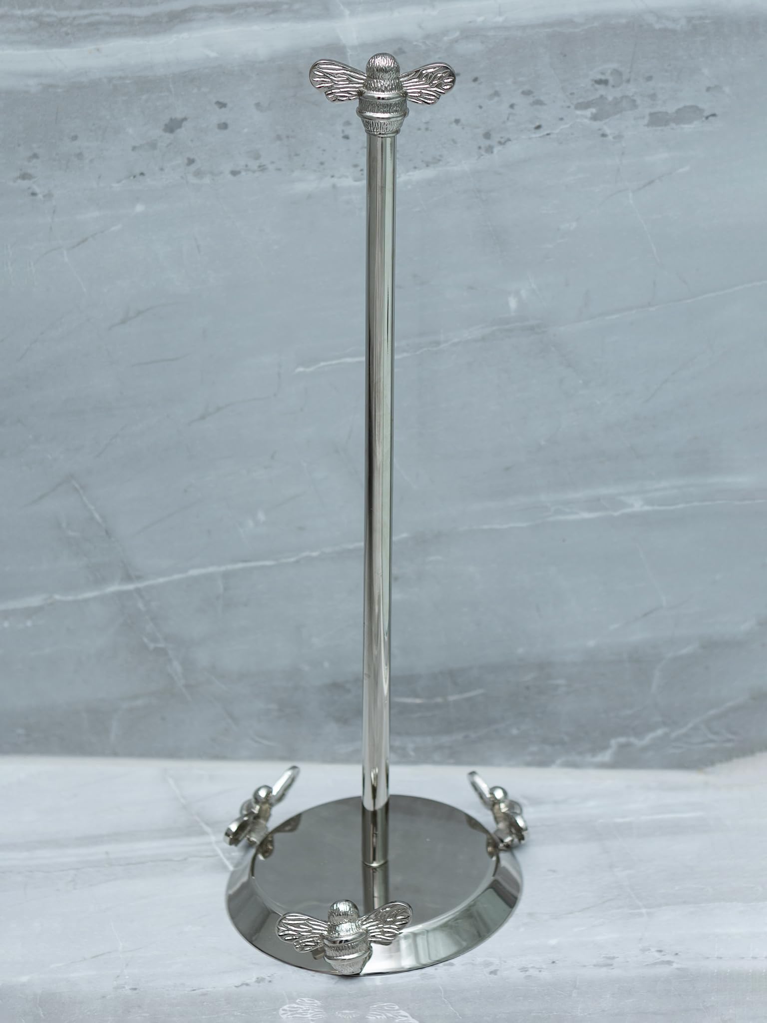 Brass bee Toilet Roll stand - Solid brass bathroom toilet tissue holder - Toilet roll holder stand by Brass bee