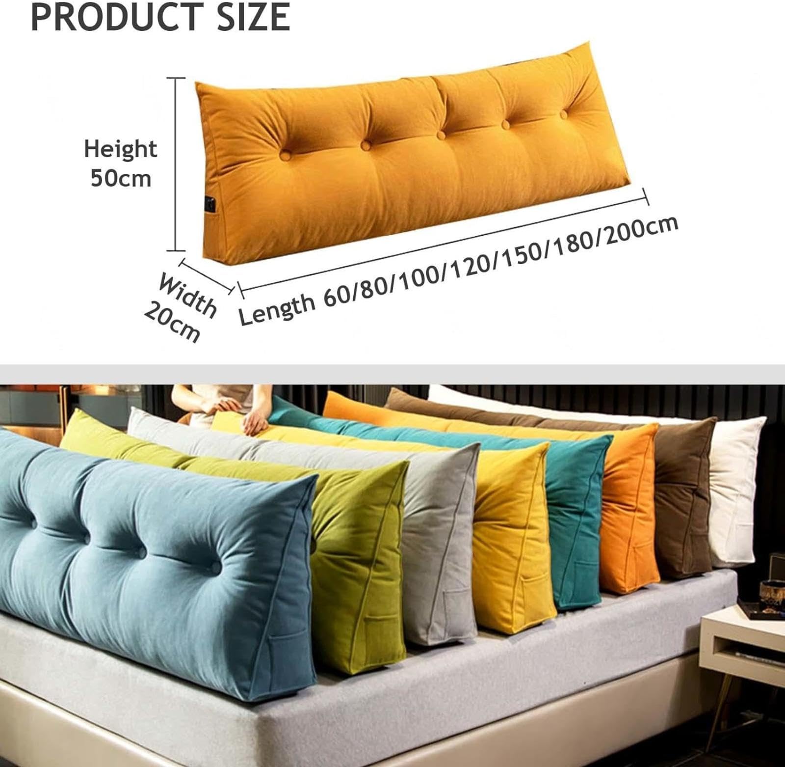 YSZBD Cojin Lectura Respaldo De Cama Almohada Triangularcojines Grandes Cojin Respaldo Sofa Cojines Grandes Camarespaldo Cabecero Desmontablefunda Lavable,#3-150x50x20cm