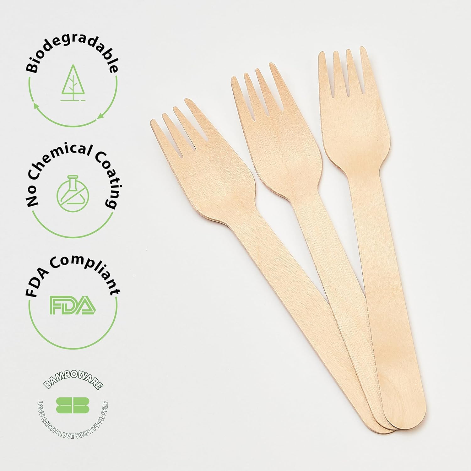 Wooden Forks 1000 Pieces Bulk Pack | Heavy-Duty Natural Birch Wood Disposable Forks | Eco-Friendly, Sturdy & Plastic-Free for Catering and Large Events