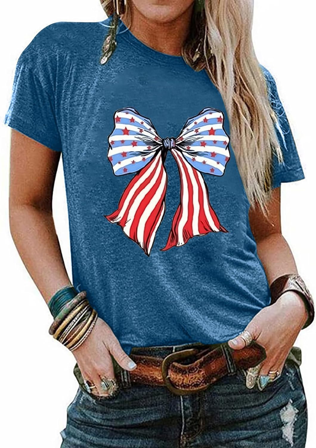 We The People Shirt Women 4th of July Shirts American Flag T-Shirt Patriotic Graphic Tees Casual Summer Tops - Image 2