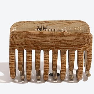 Vintage Wooden Hair Claw Clip for Women - Retro Barrettes, Strong Non-Sl...