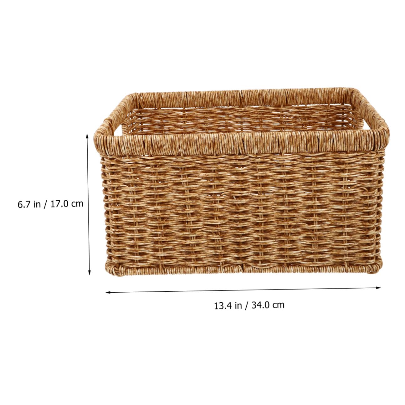 Hemobllo Aufbewahrungskorb Kunststoff Rattanoptik 34cm Hellbraun Rund für Haushalt Bad Büro Vielseitiger Wäschekorb