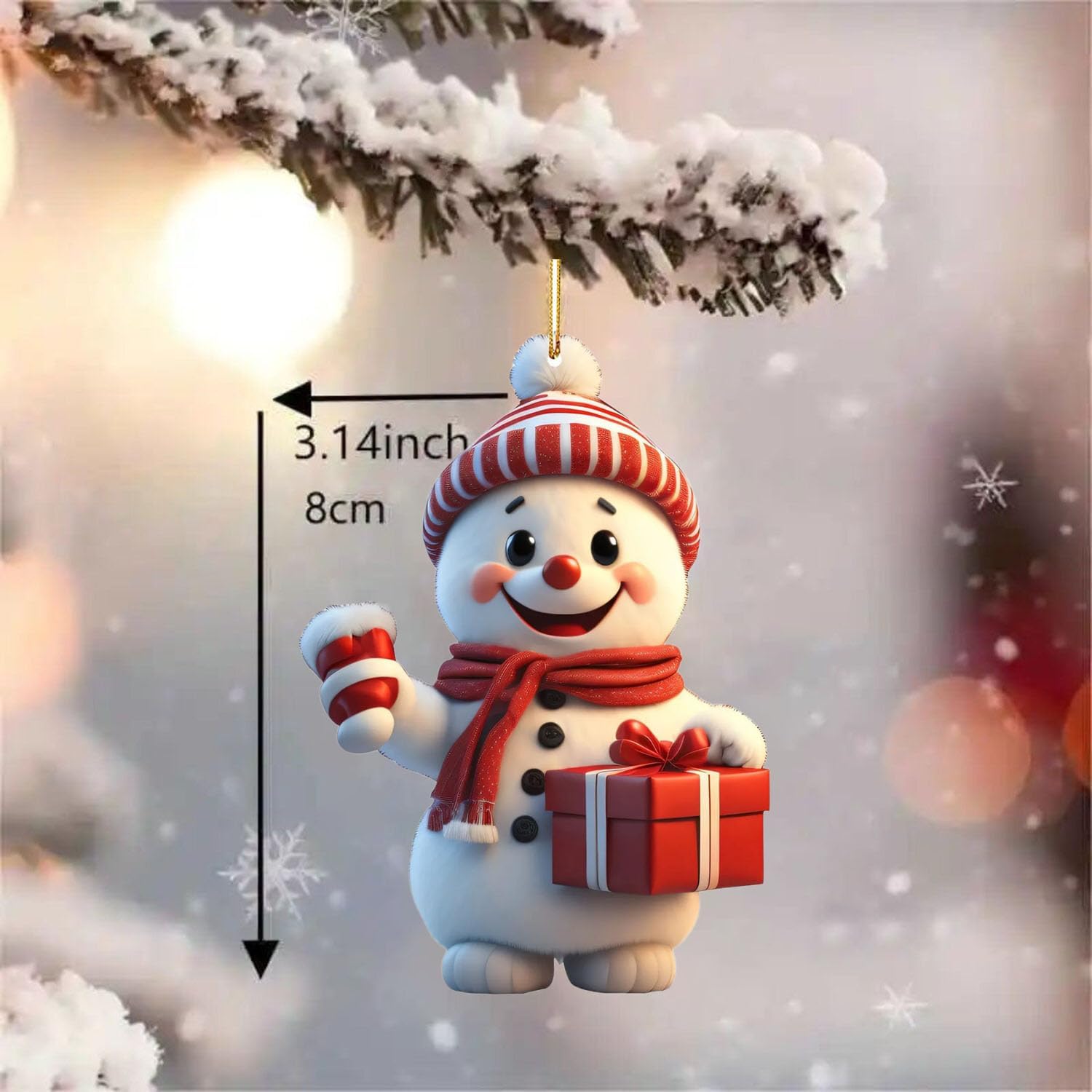 Christmas Snowman Ornaments Mr.Snowman Xmas Tree Decorations Cute Snowman Girl Winter Cartoon Snowmen Christmas Decor for Holiday New Year 9 Pcs - Image 8
