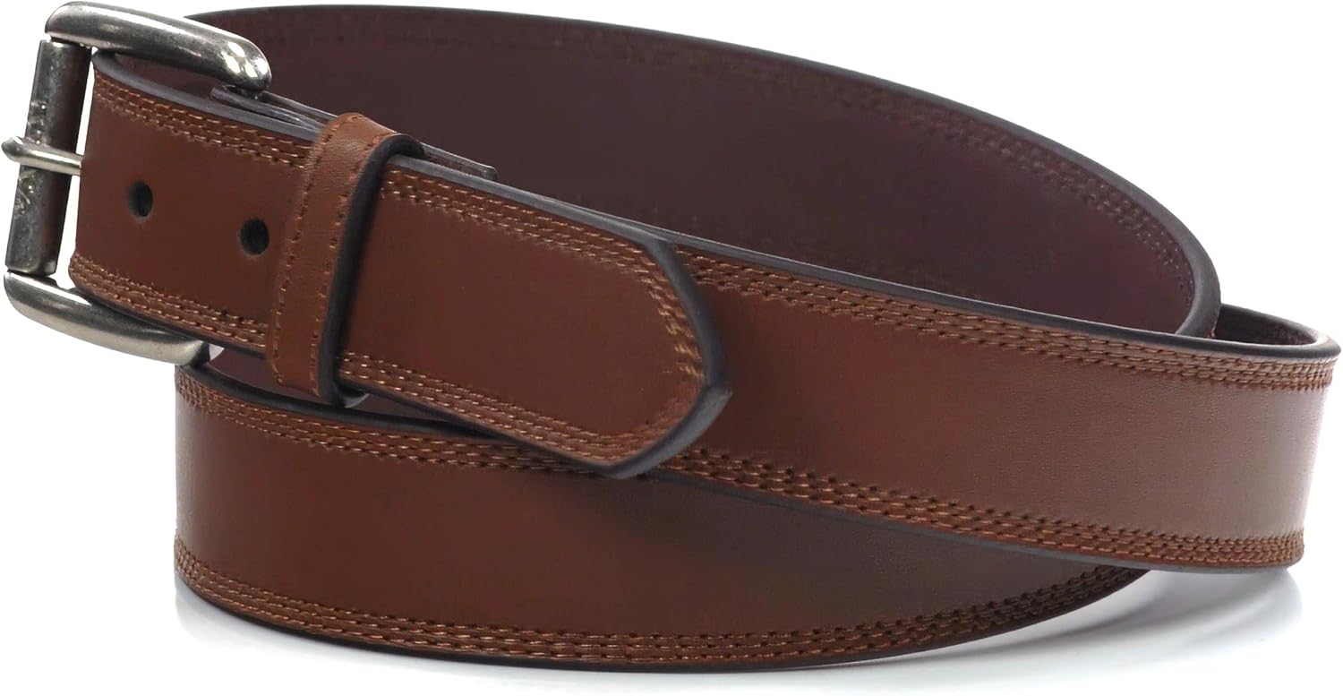 ARIAT Men's Triple Row Stitch Leather Work Belt with Removable Roller Buckle - Image 6