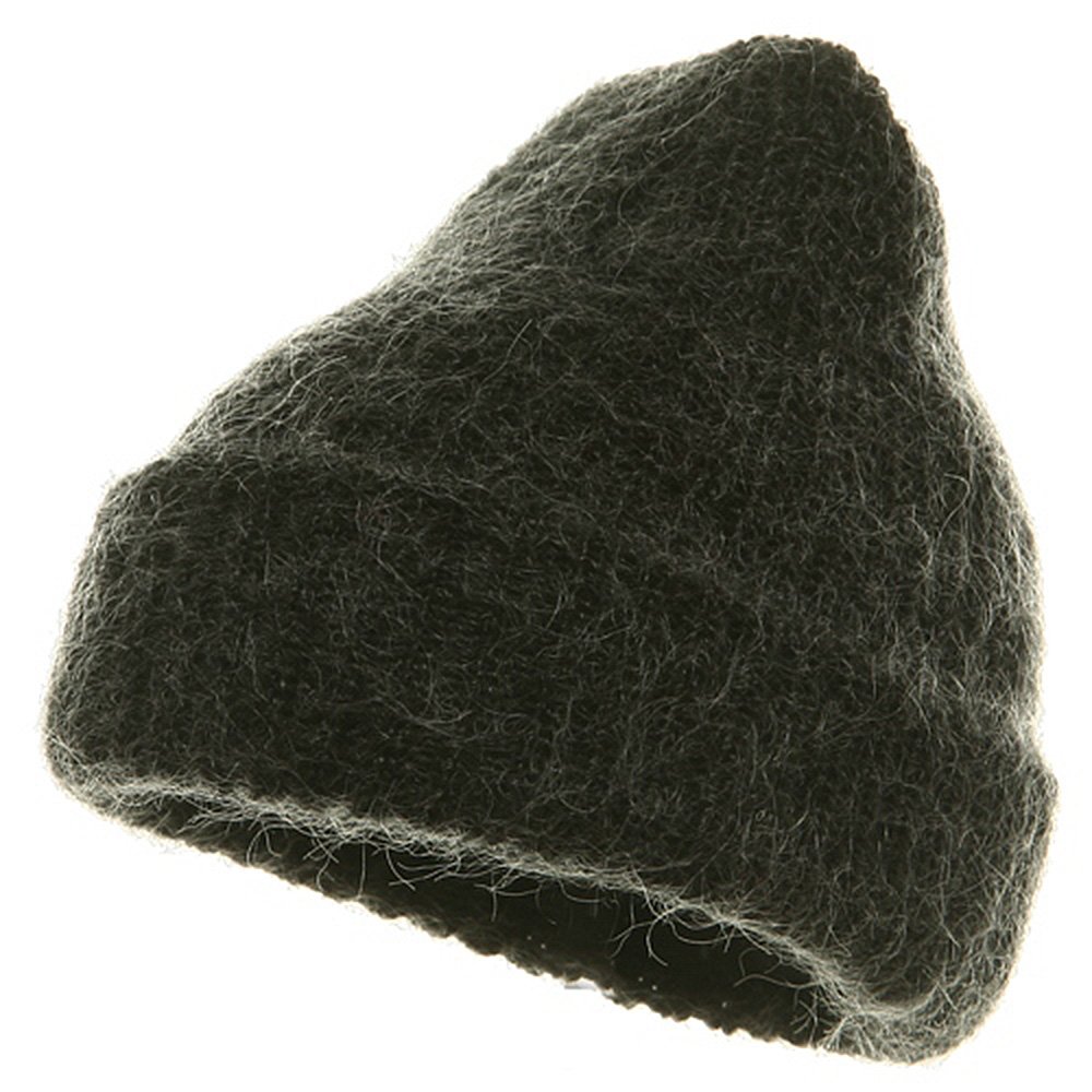 Artex American Mohair Rib Cuff Beanie - Black
