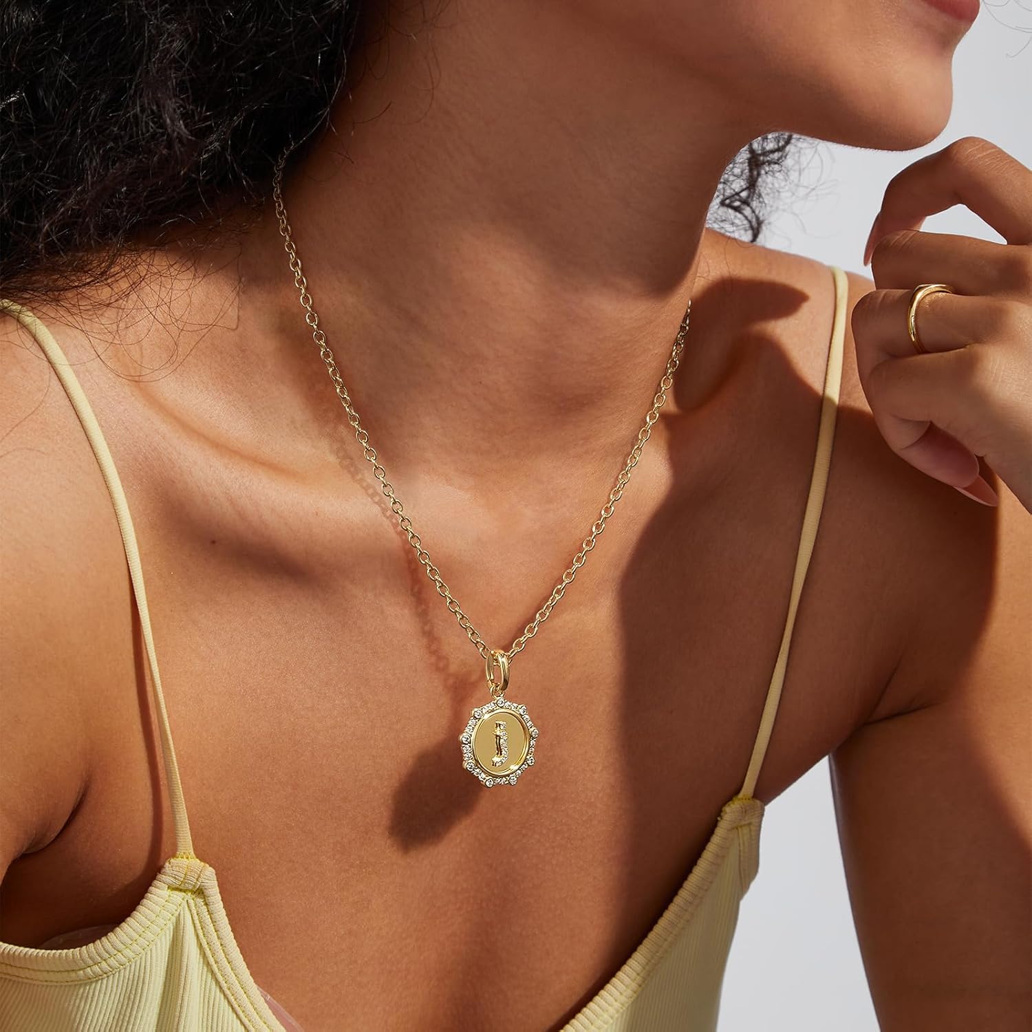 KissYan Initial Necklaces for Women, 14K Gold Plated Round Letter Pendant Necklace Alphabets from A-Z Dainty Jewelry Gifts - Image 2