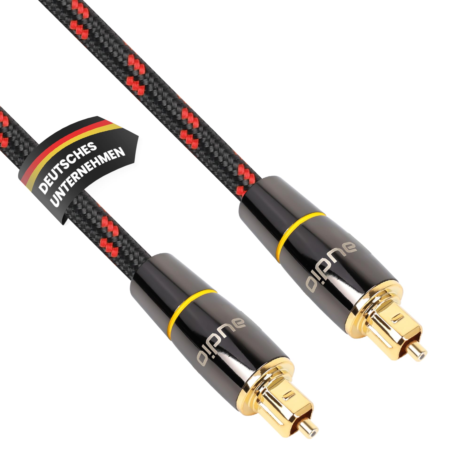 audio pirates optisches TOSLINK Glasfaserkabel, Toslink & Digital-Kabel | Digitales SPDIF-Kabel OD: 5.0mm mit Ummantelung & vergoldeten Kontakten (1er Pack – 2 Meter)