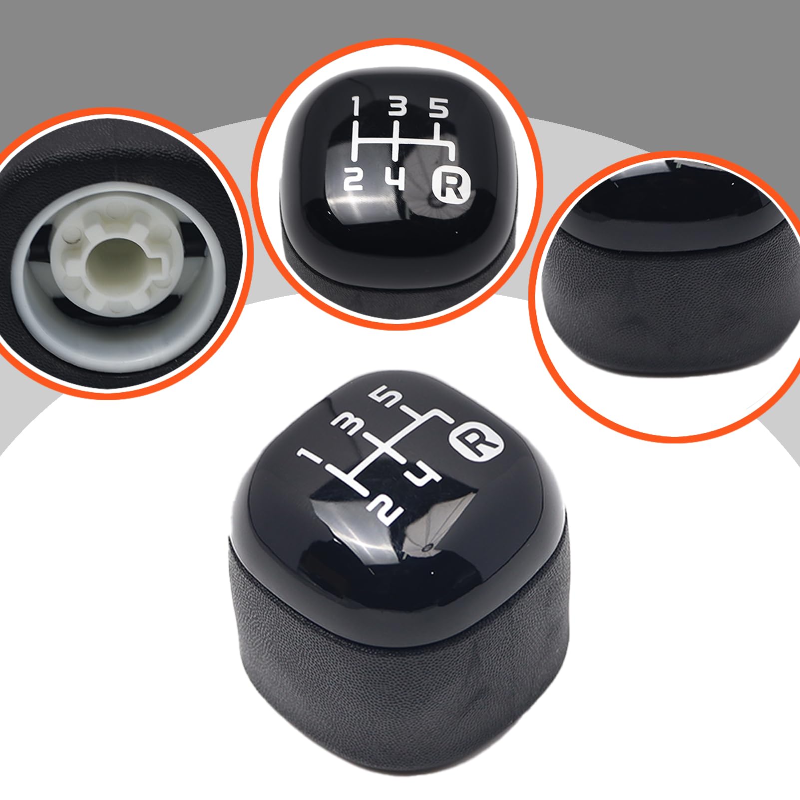 Pomello del Cambio a 5 Marce compatibile con Panda X58L dal 2012 Pomelli Leva Cambio Panda Nero 502942700